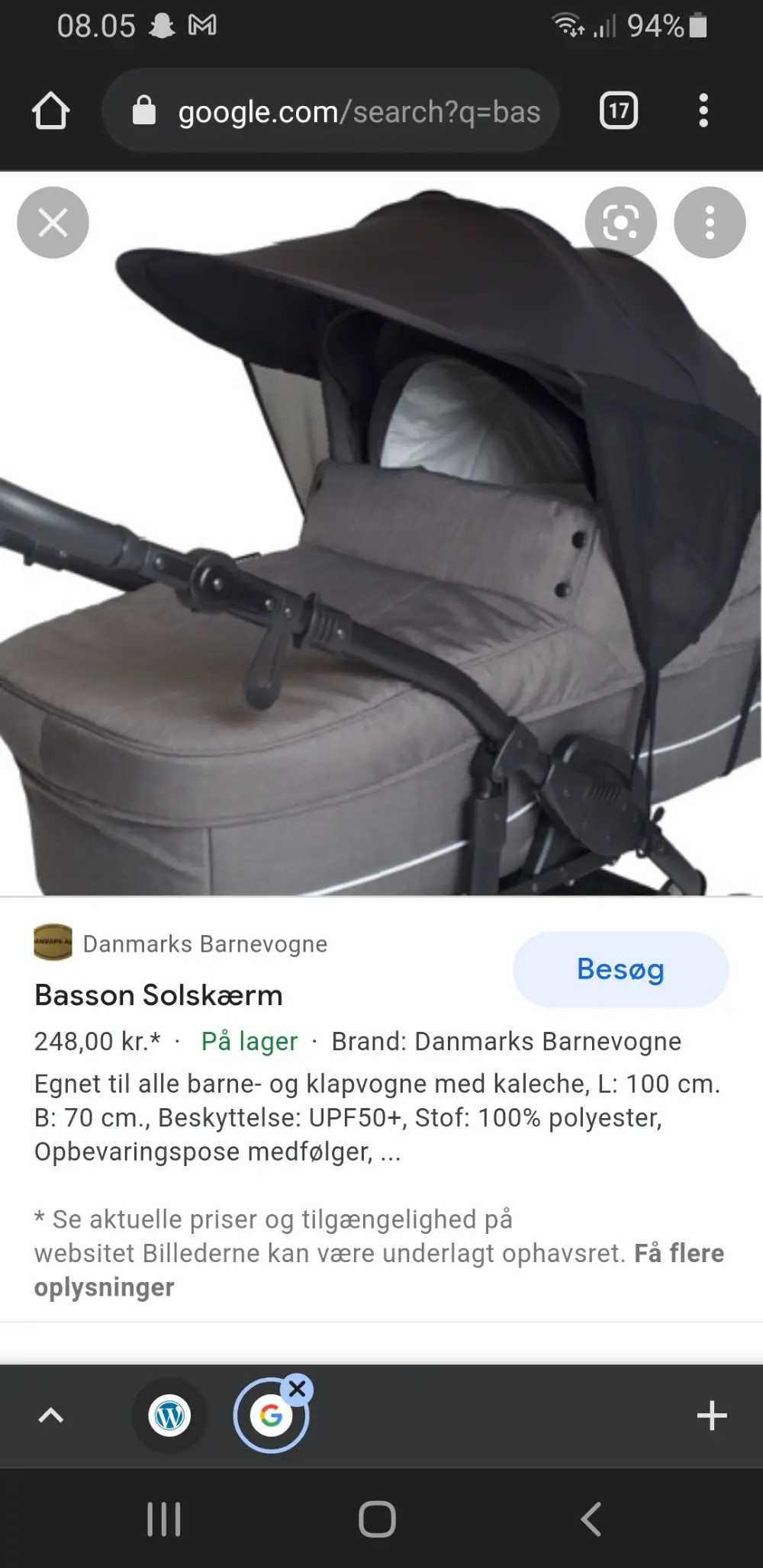 Køb Basson Baby Solskærm af Maike Eva Reshopper · Shop secondhand til børn, mor og bolig