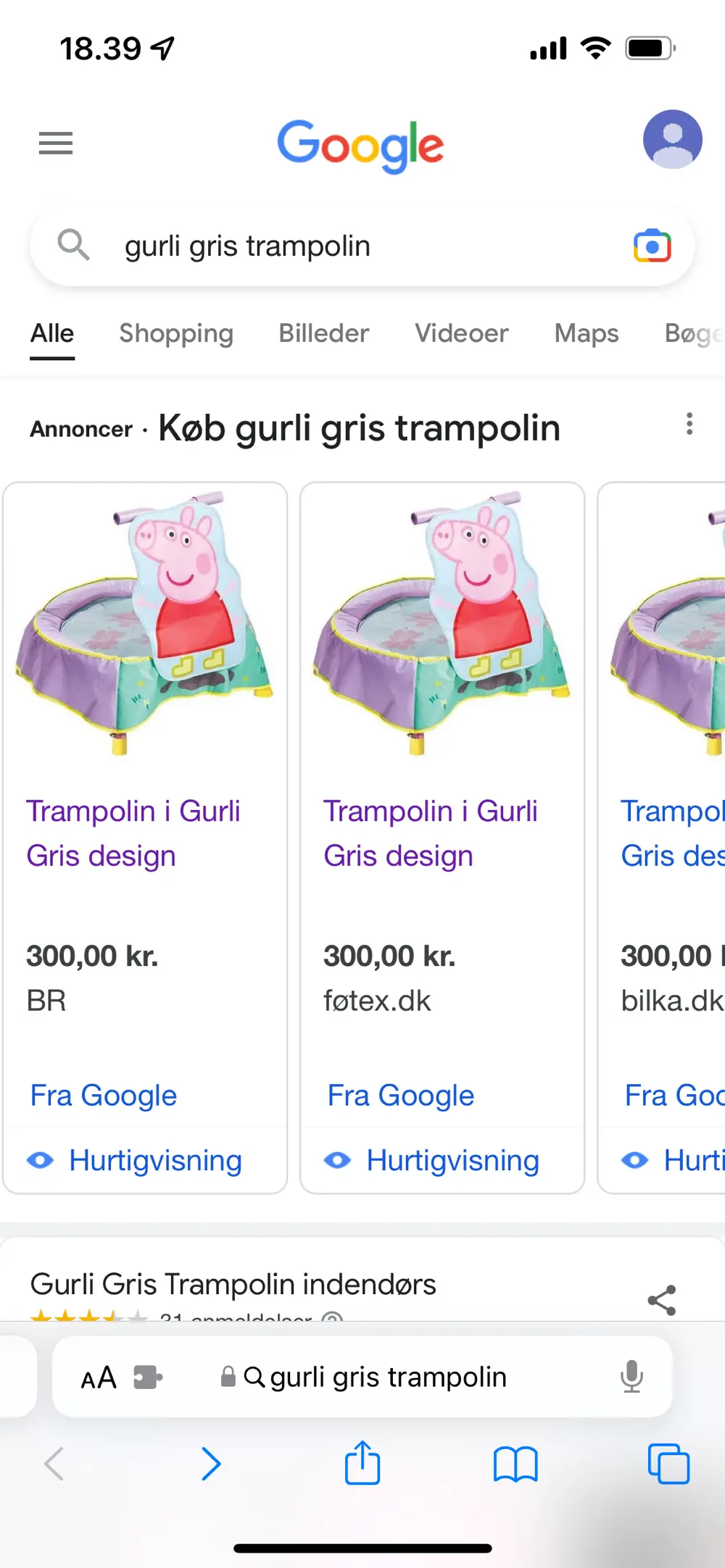 gurli gris Trampolin af Trine på Reshopper · Shop til børn, mor og
