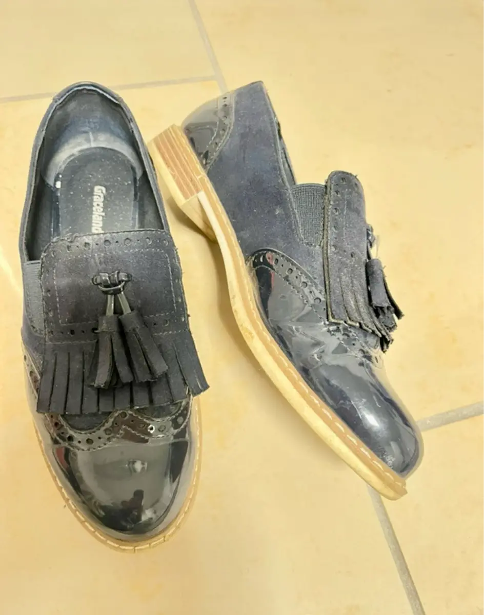 Graceland Patent Tassel Loafers GRACELAND Black Patent Leather